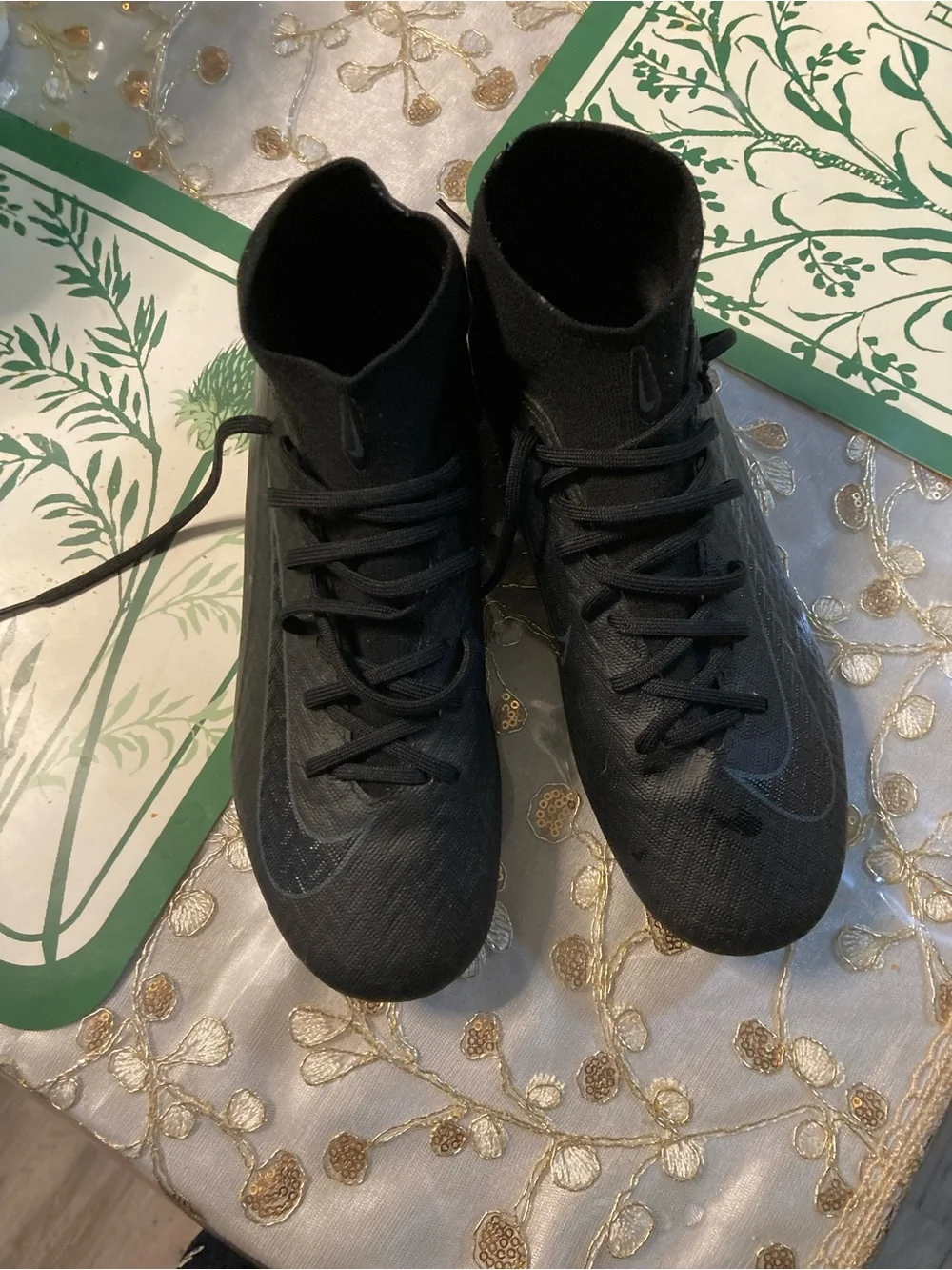 Nike Kids Black High-Top Soccer Cleats